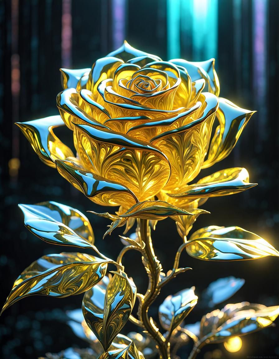 Giant Iridescent Crystal Rose in Greenhouse