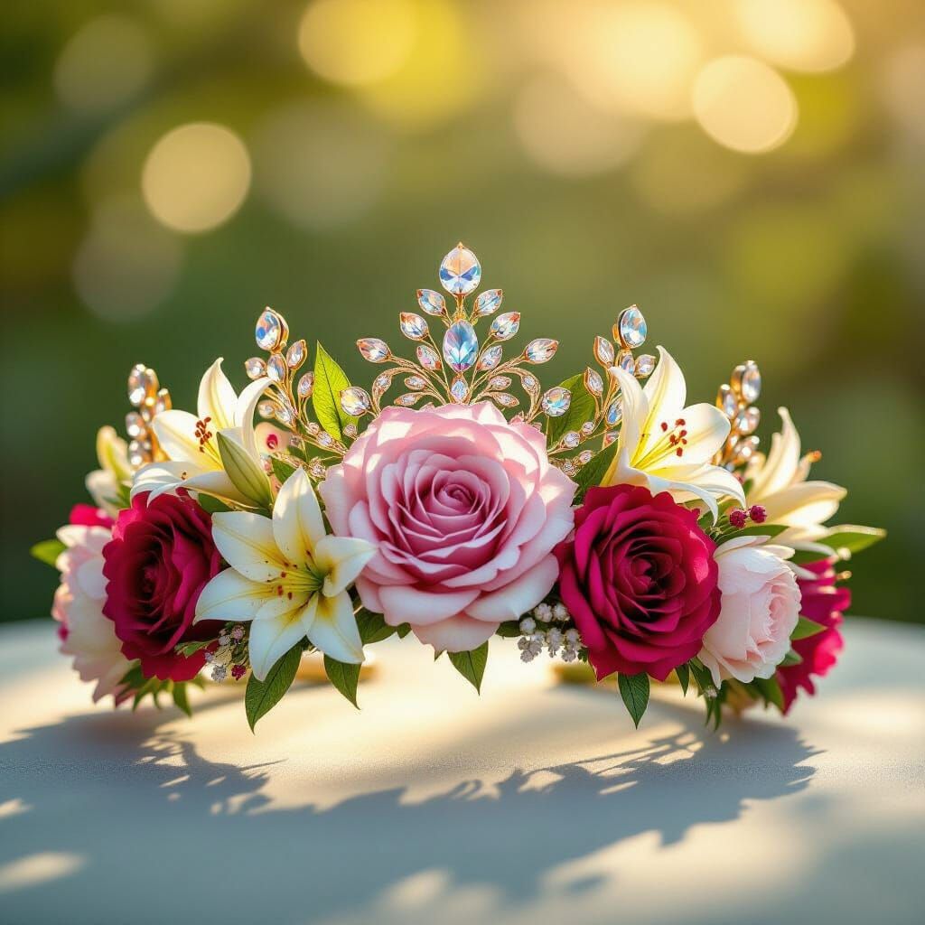 Queen's Flower Crown in Golden Hour Light