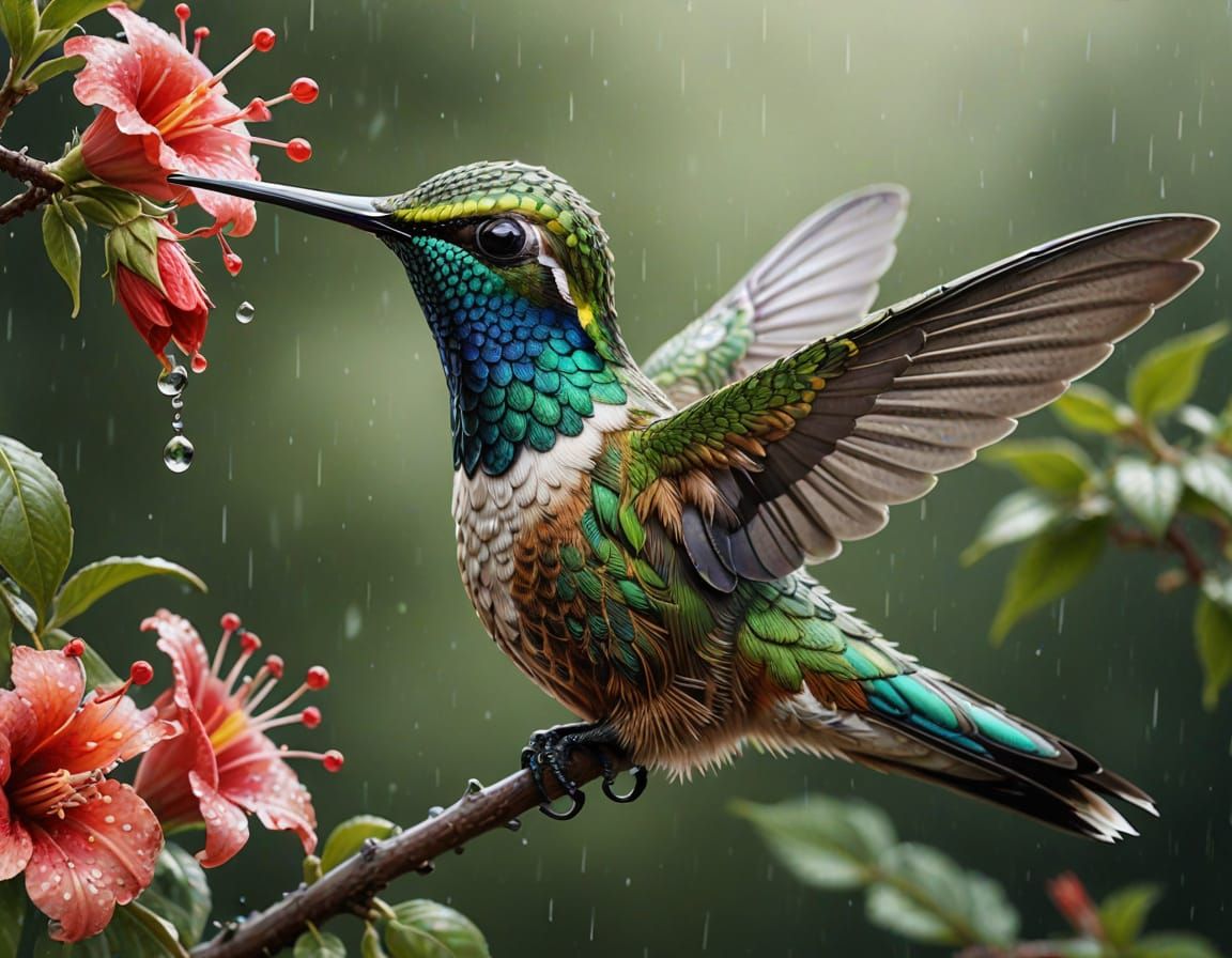 Detailed Hummingbird Portrait in 16k Resolution