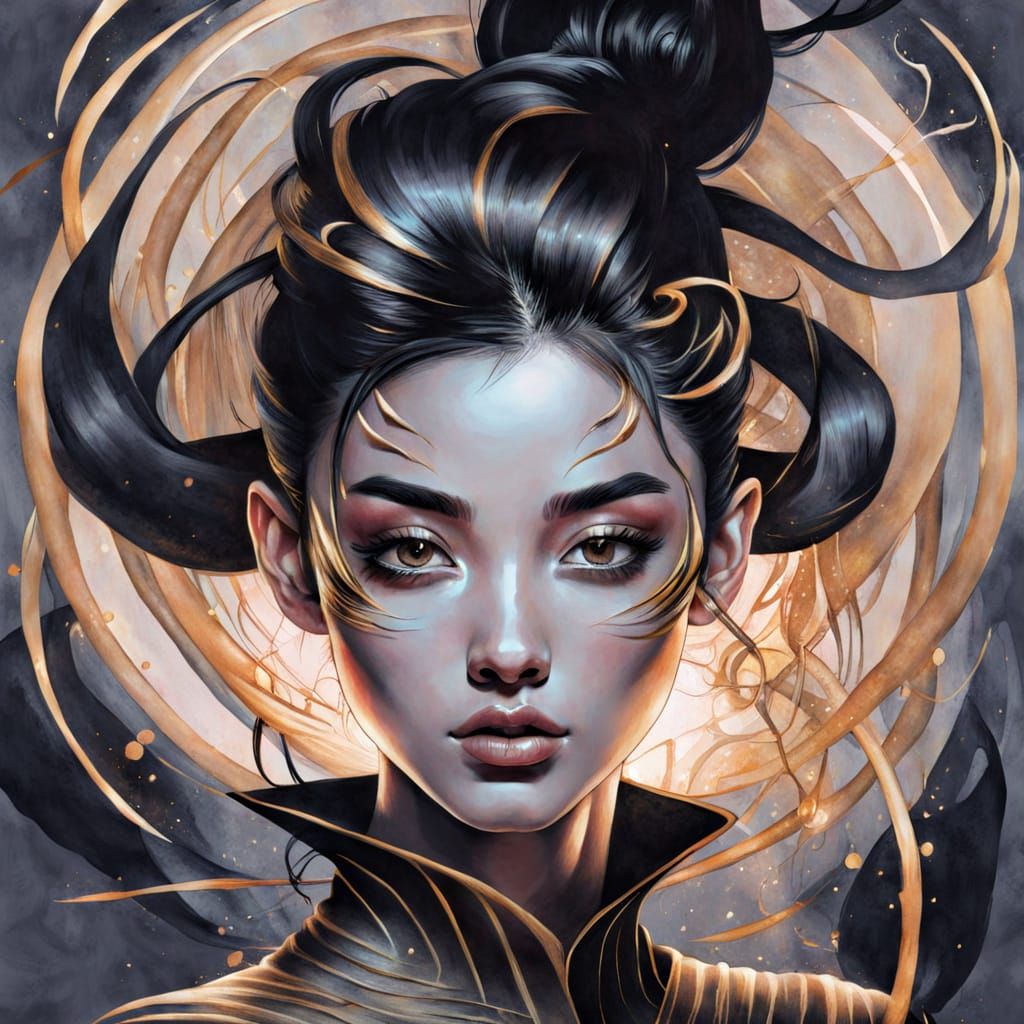 Ink Glow Lightness in Airy Watercolor Style