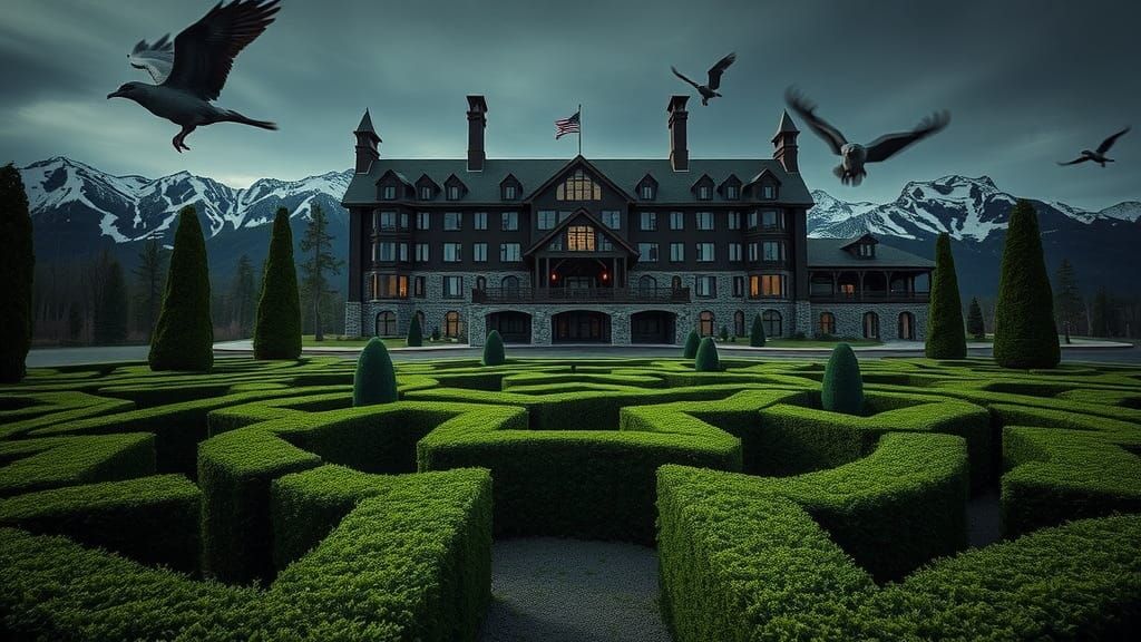 Eerie Overlook Hotel in Colorado Mountains