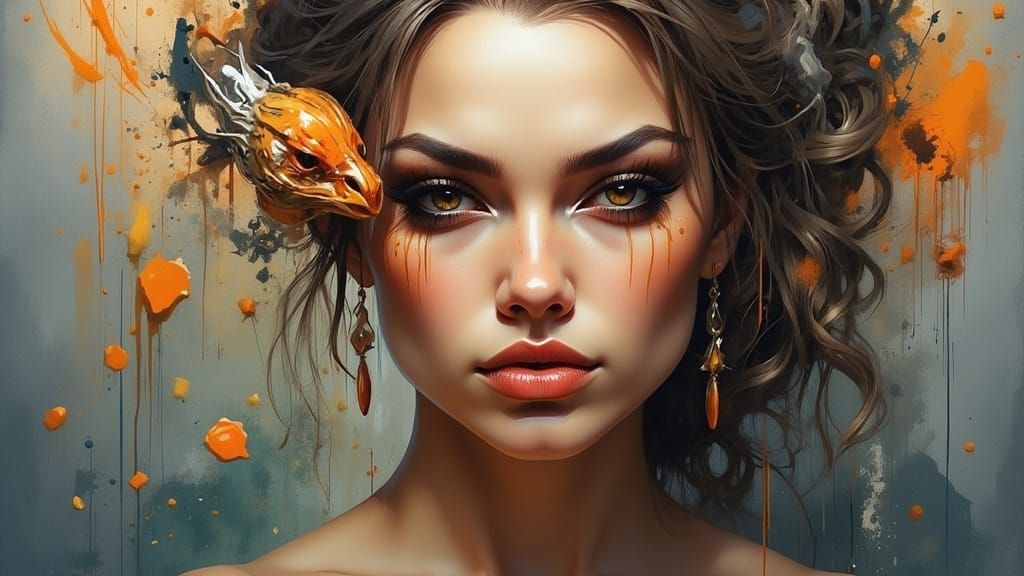 Surreal Woman's Side-Eye in Salvador Dali Style