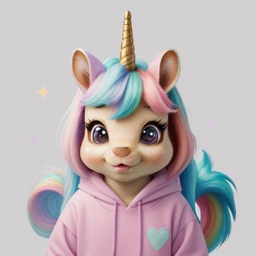Half Chipmunk Half Unicorn Fantasy Creature