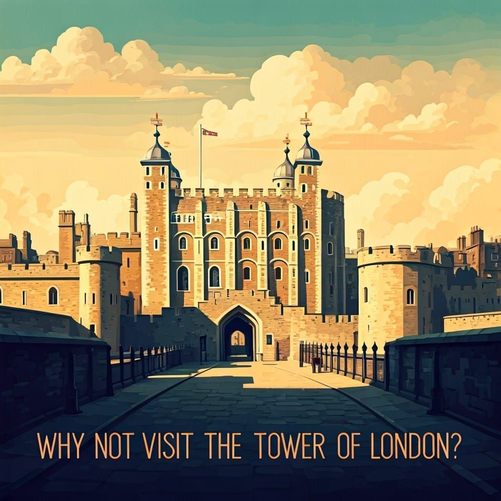 Art Deco Tower of London Travel Poster