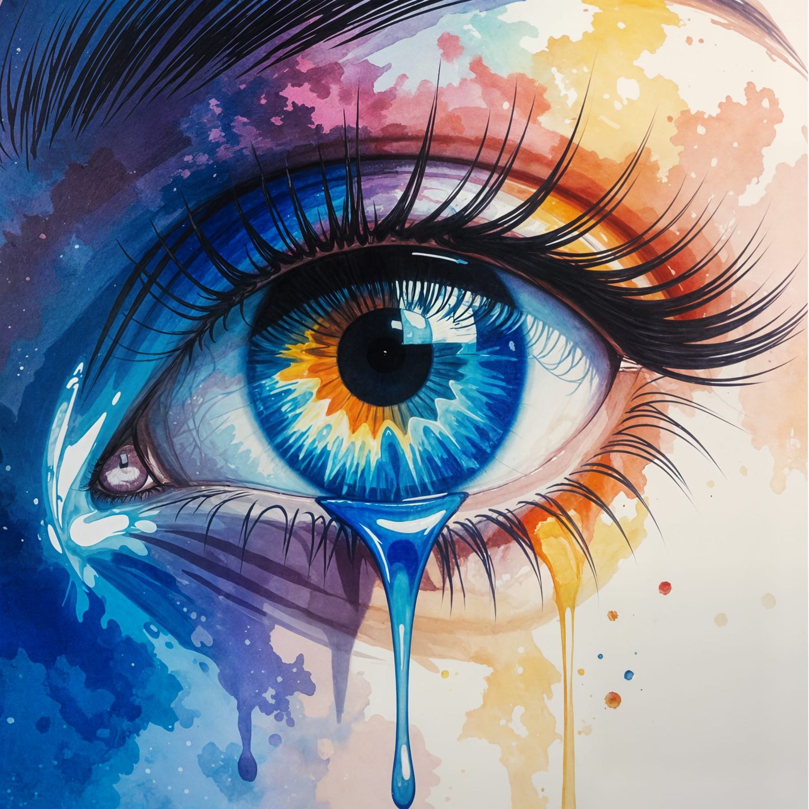 Abstract Watercolor: Big Eye Shedding Paint