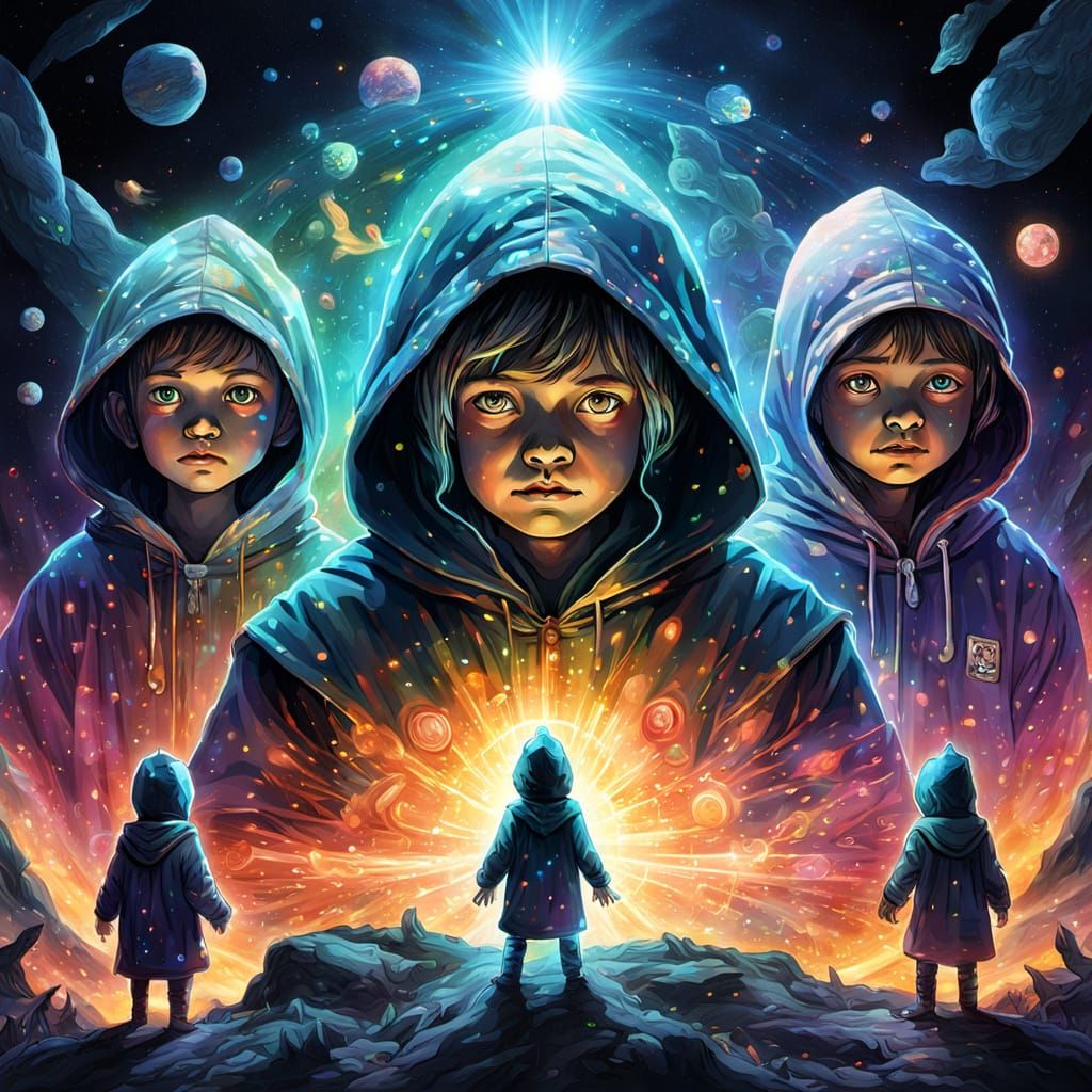 Children with Glowing Eyes Project Energy Beam