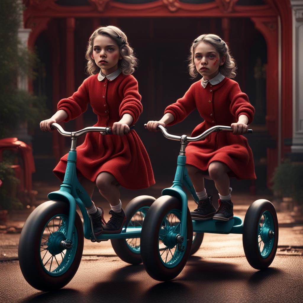Redrum Twins: Megan and Sil as Matte Painting