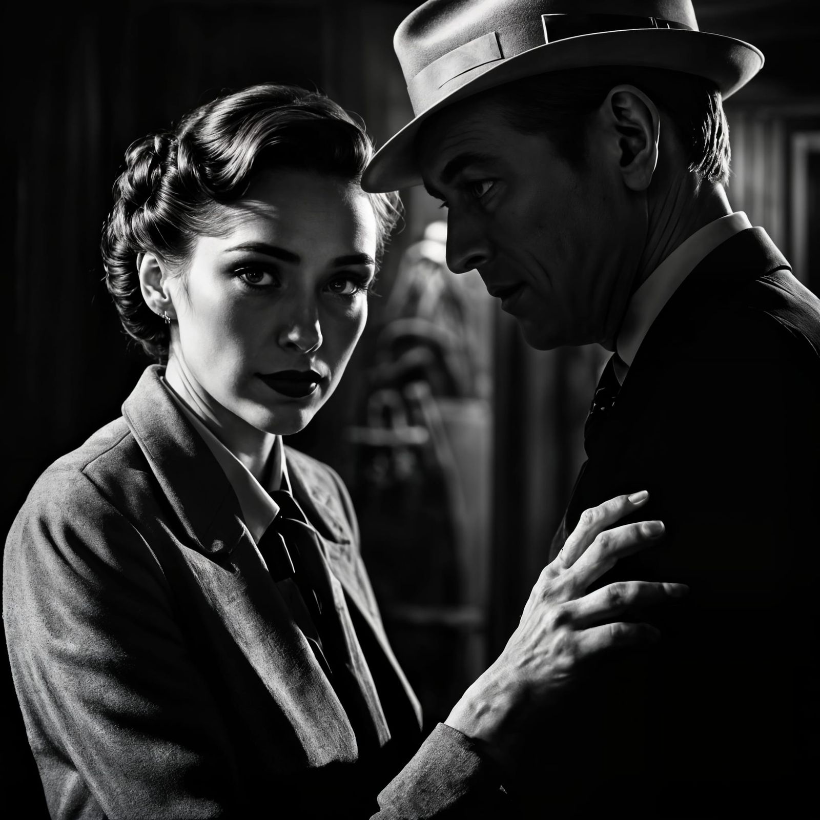 Film Noir Movie Poster in a Retro Futuristic Style