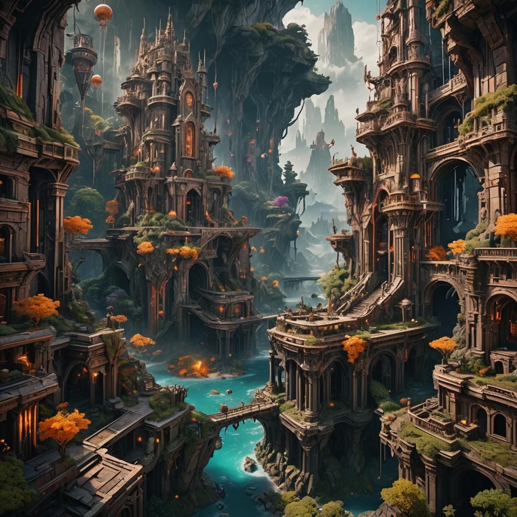 Fantastical Matte Painting with Deep Color