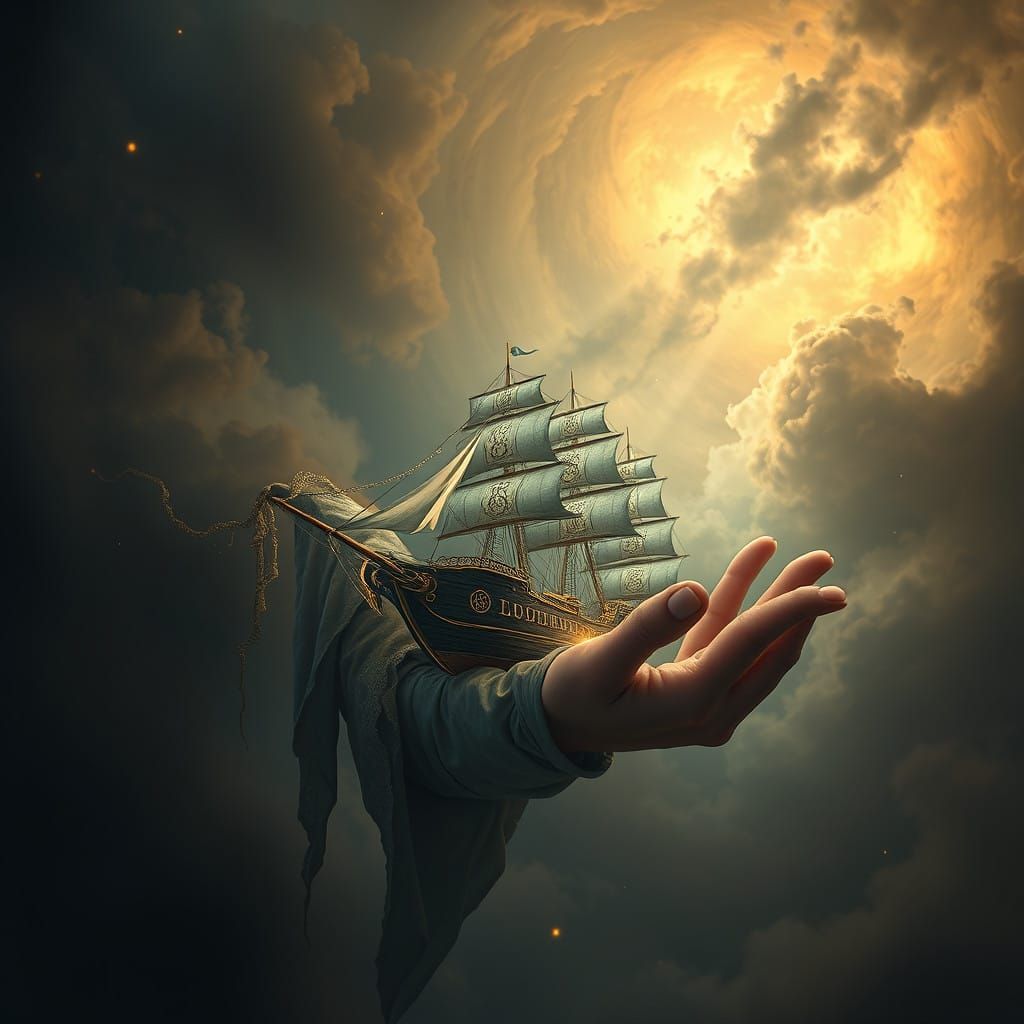 Ethereal Hand in Celestial Abyss