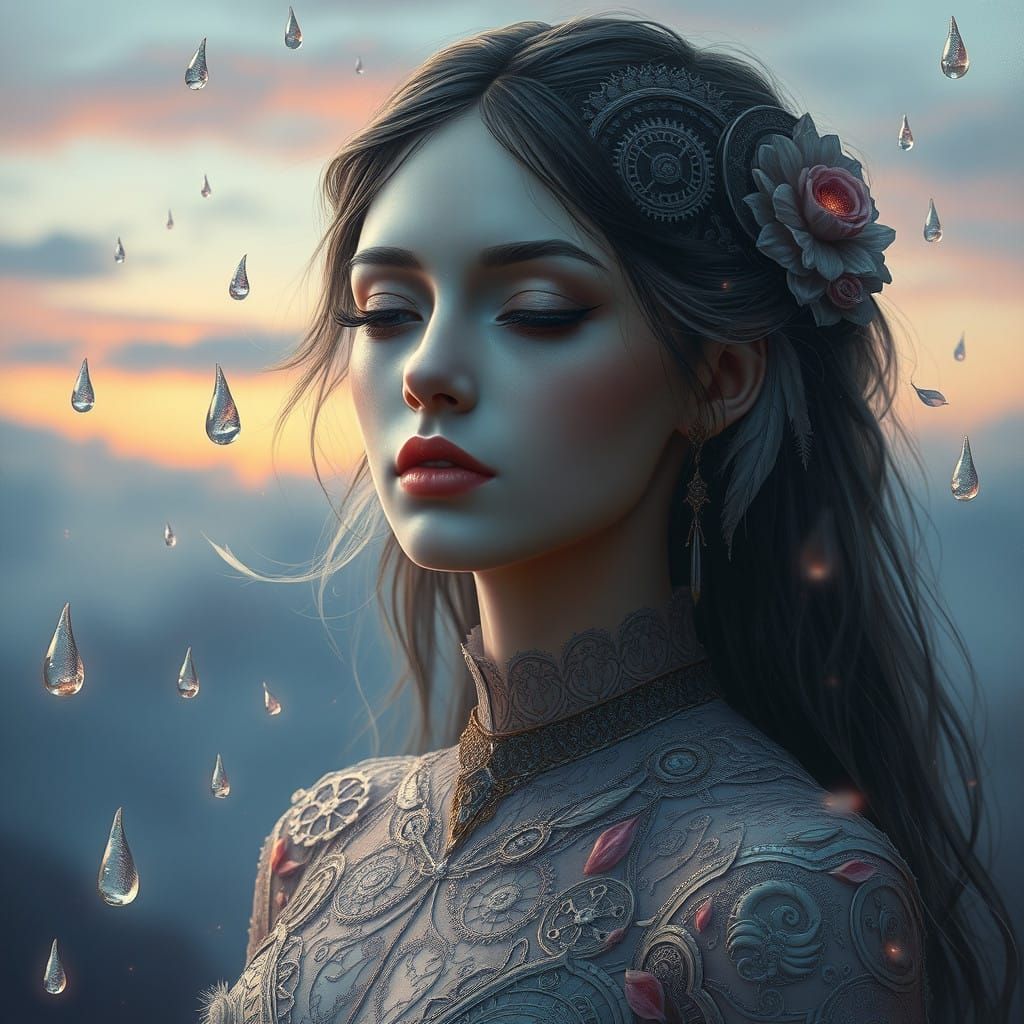 Ethereal Goddess in Mystical Hues