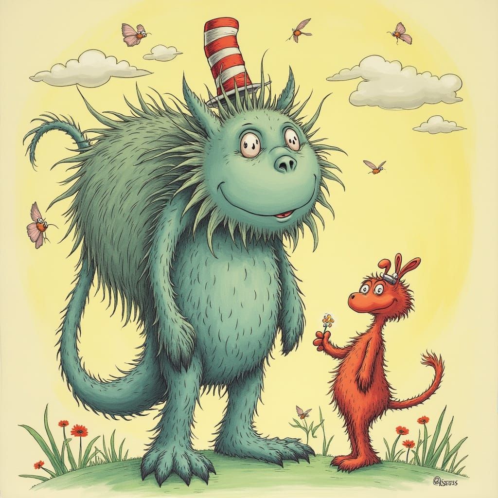 Wild Things Unleashed in Whimsical Seussian Landscape