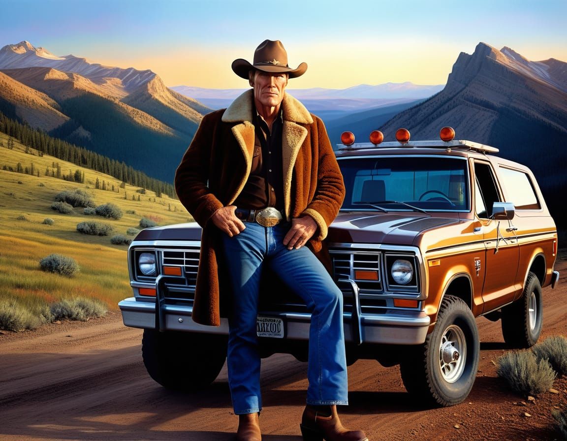 Sheriff Walt Longmire Portrait in Hyperrealistic Style