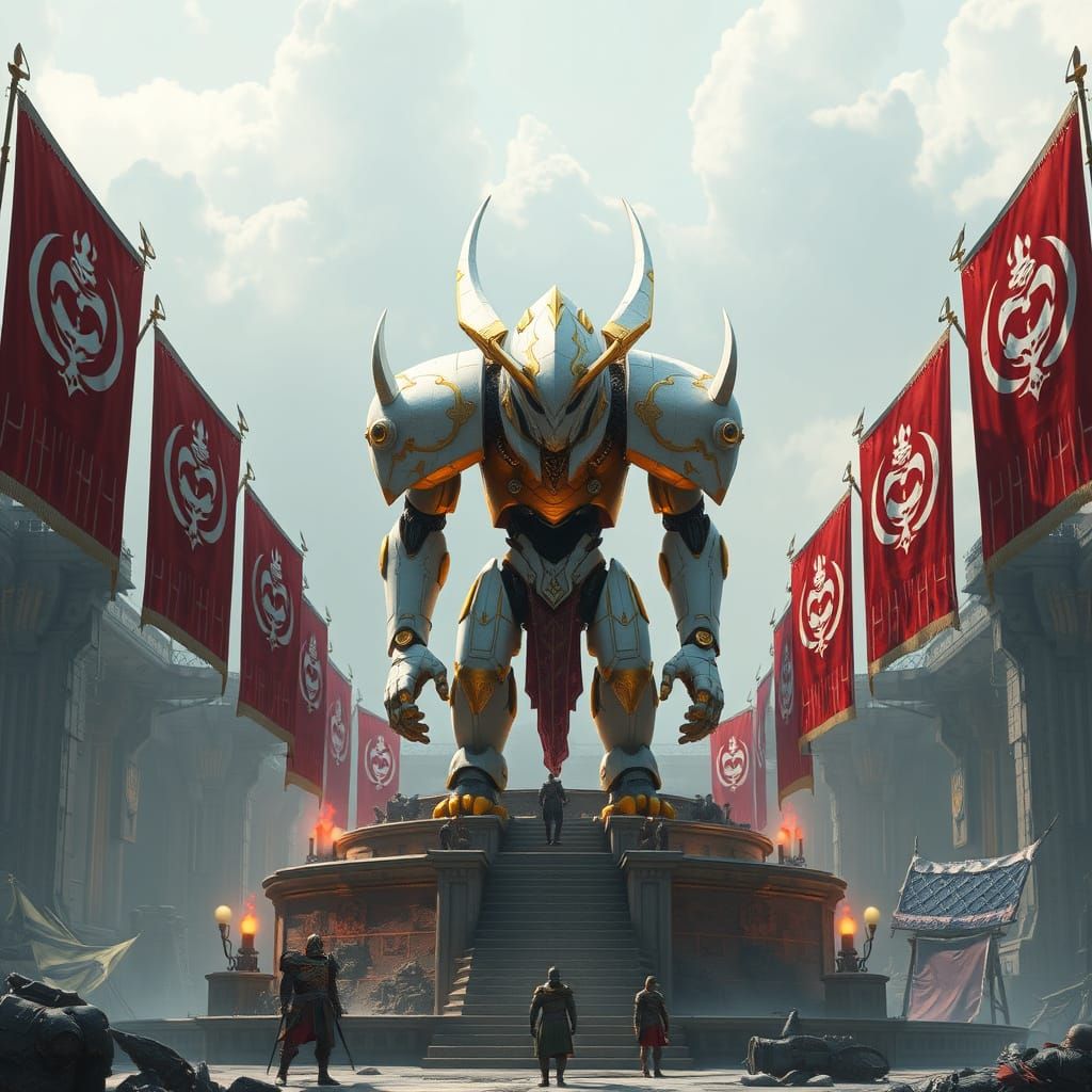 Ayleid Sentinel on Sky Platform in Futuristic Style