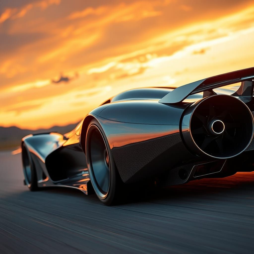 Jet Powered Supercar at Sunset: Automotive Photography