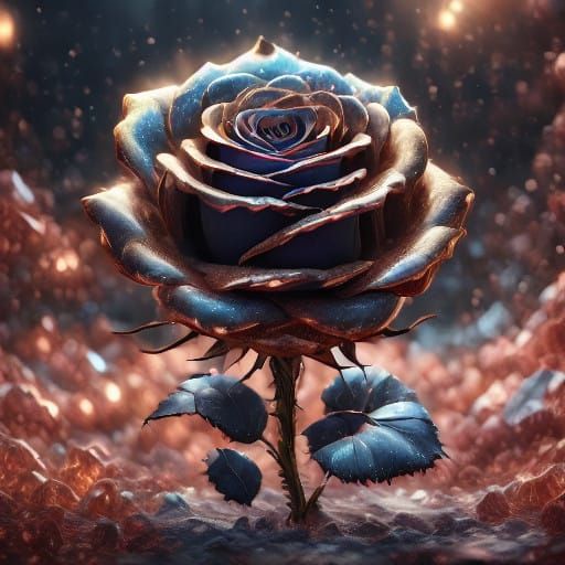 Dark Surreal Gothic Rose in Mysterious Forest