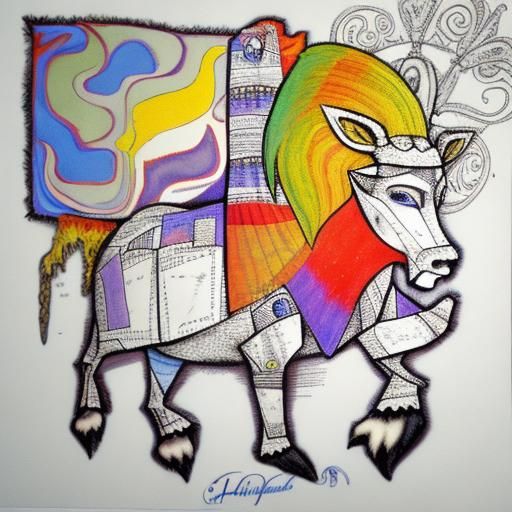 Abstract 3D Geometric Design in Psychedelic Colors