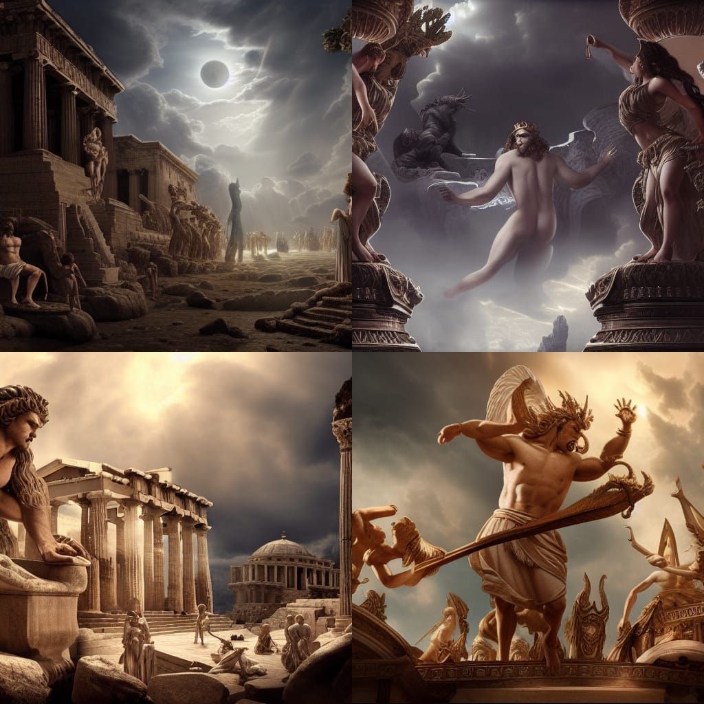 Epic Greek Gods in Digital Matte Painting