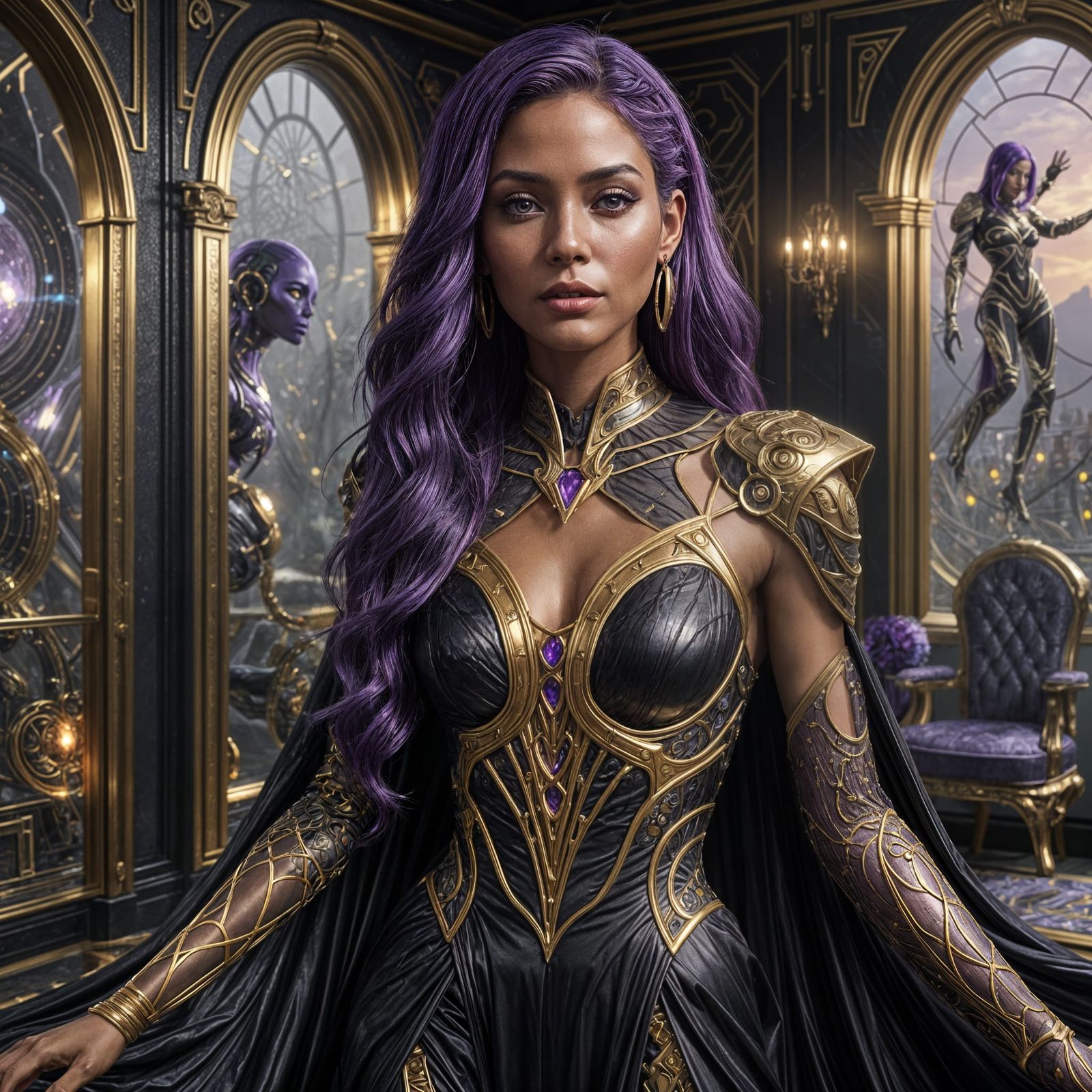 Alien Woman in Silk Gown: Fantasy Concept Art