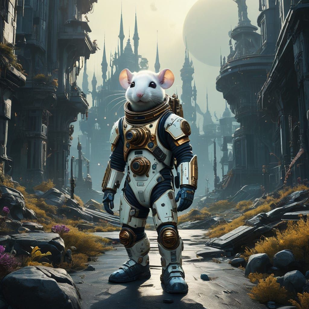 Cosmic Mouse Embarks on Surreal Space Odyssey