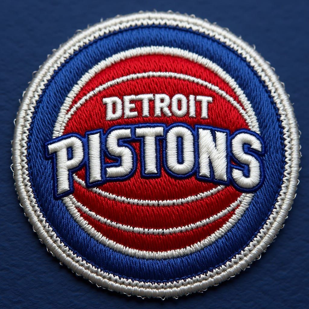 Detroit Pistons Alternate Logo Embroidered Patch in Metallic...