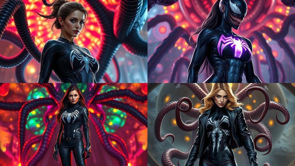 Surreal She-Venom Emerges from Bonding with Symbiote