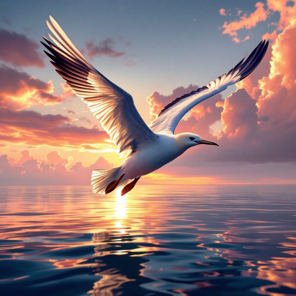 Majestic Albatross in Sunset Flight