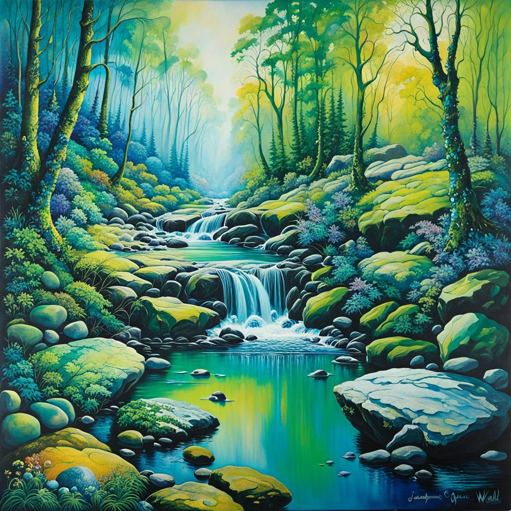 Whispers of Magic: Mystical River, Enchanted Forest, and Ancient Stones