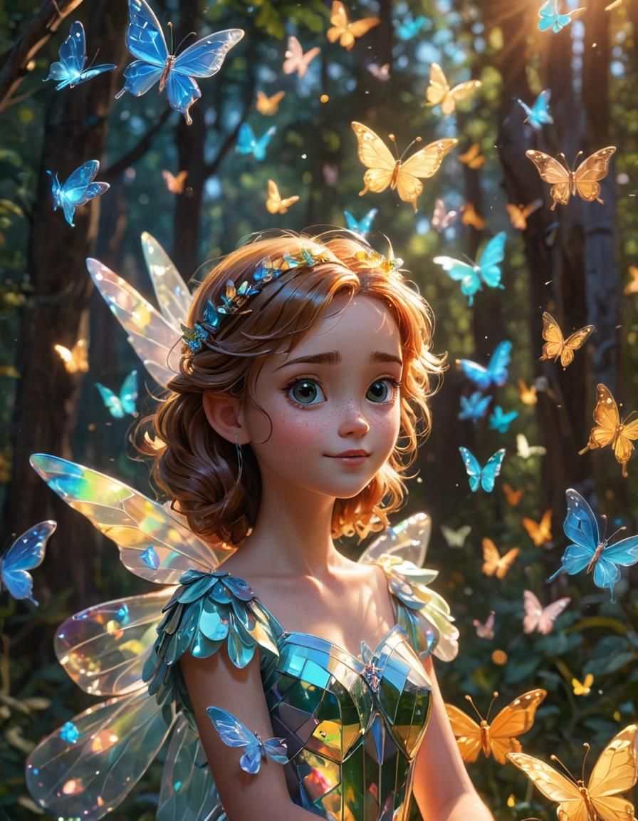 Butterfly Fairy in 2D Cartoon Style