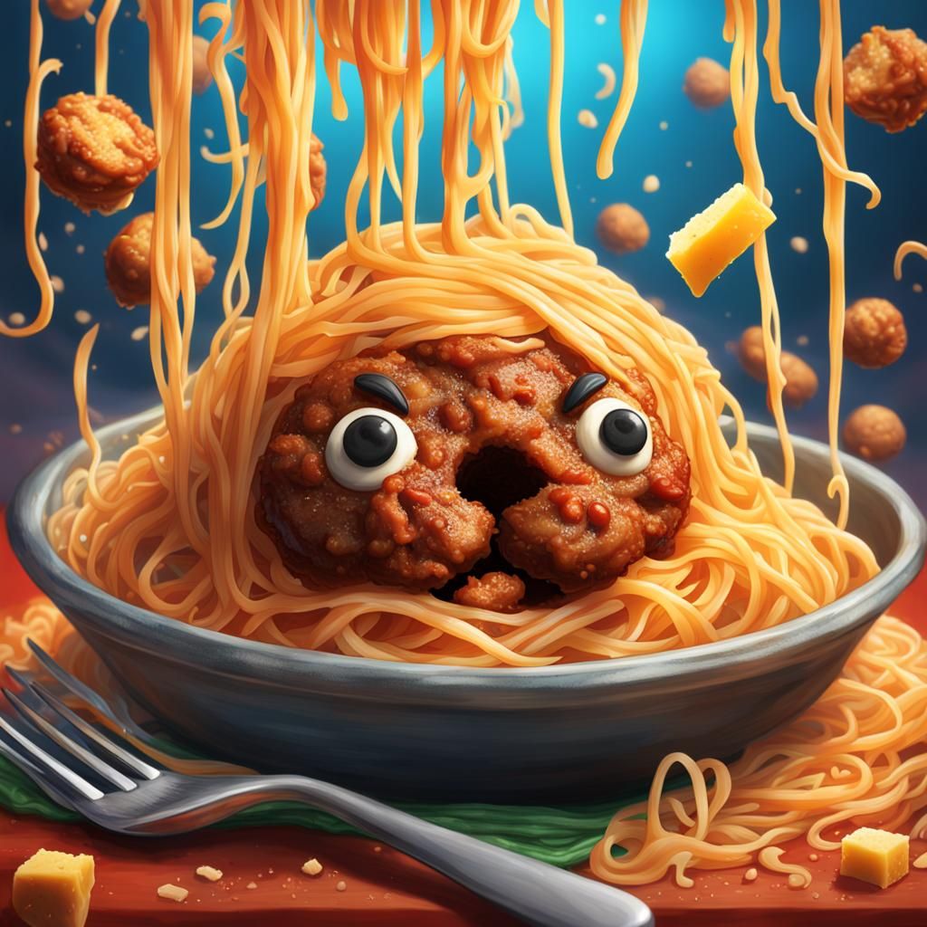 On top of spaghetti all covered in cheese was my poor meatba...