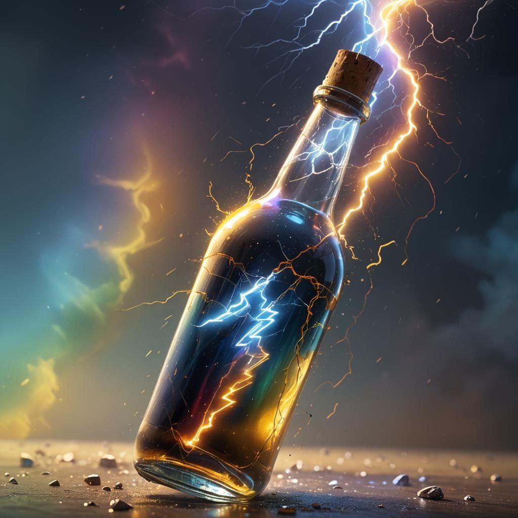 Trapped Lightning: Hyper-Realistic Concept Art