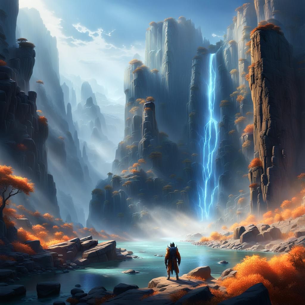 Giant Short-Faced Bear in Misty Canyon