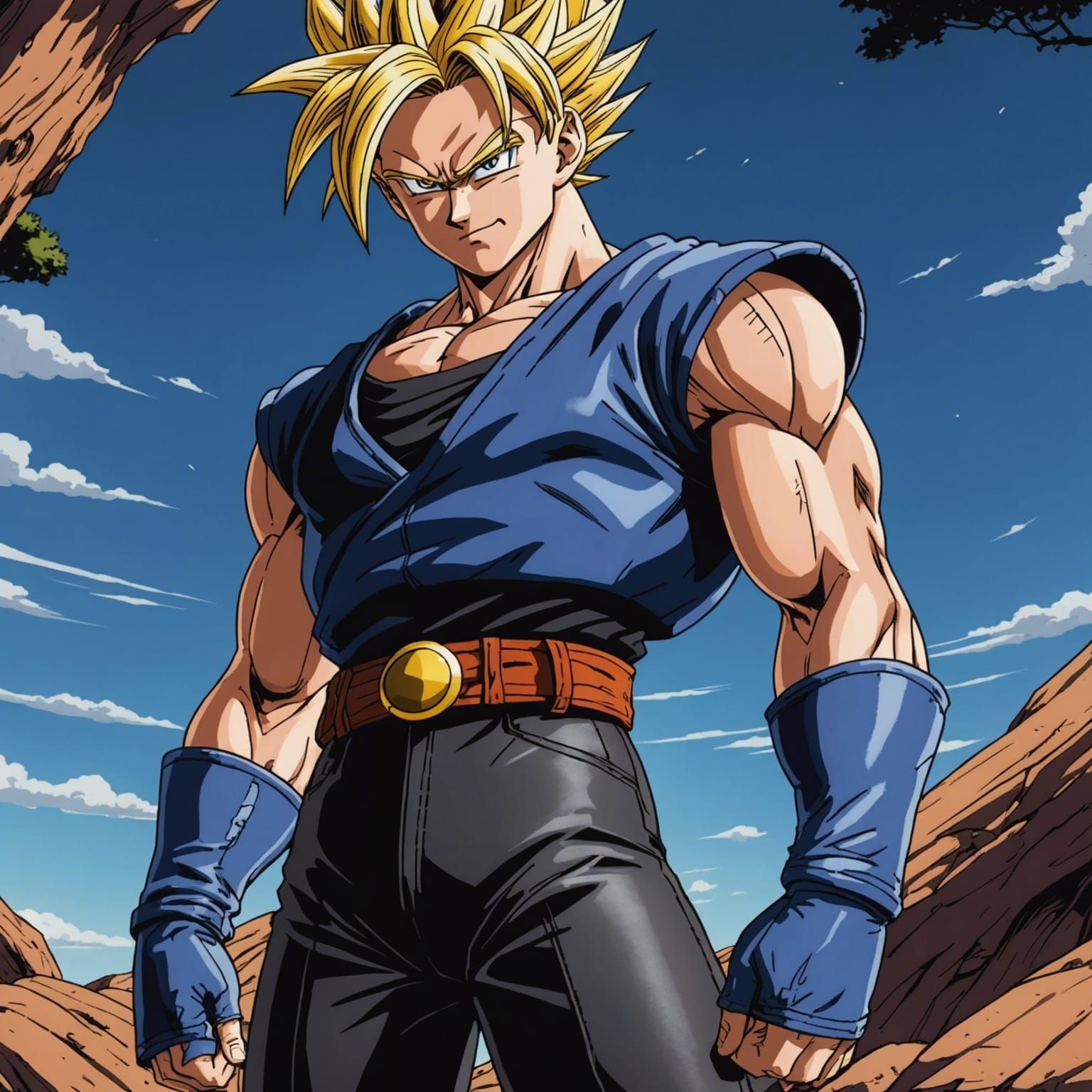 Trunks in Leather: Dragonball Z Anime Art