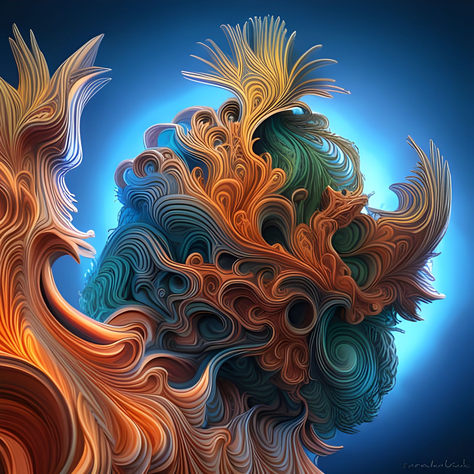 Iridescent Nova and Lyapunov Fractal Sculptures in 3D