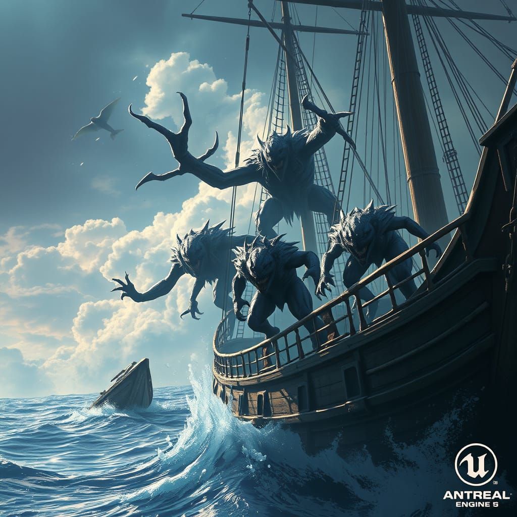 Shipwrecked, Chased by Monsters