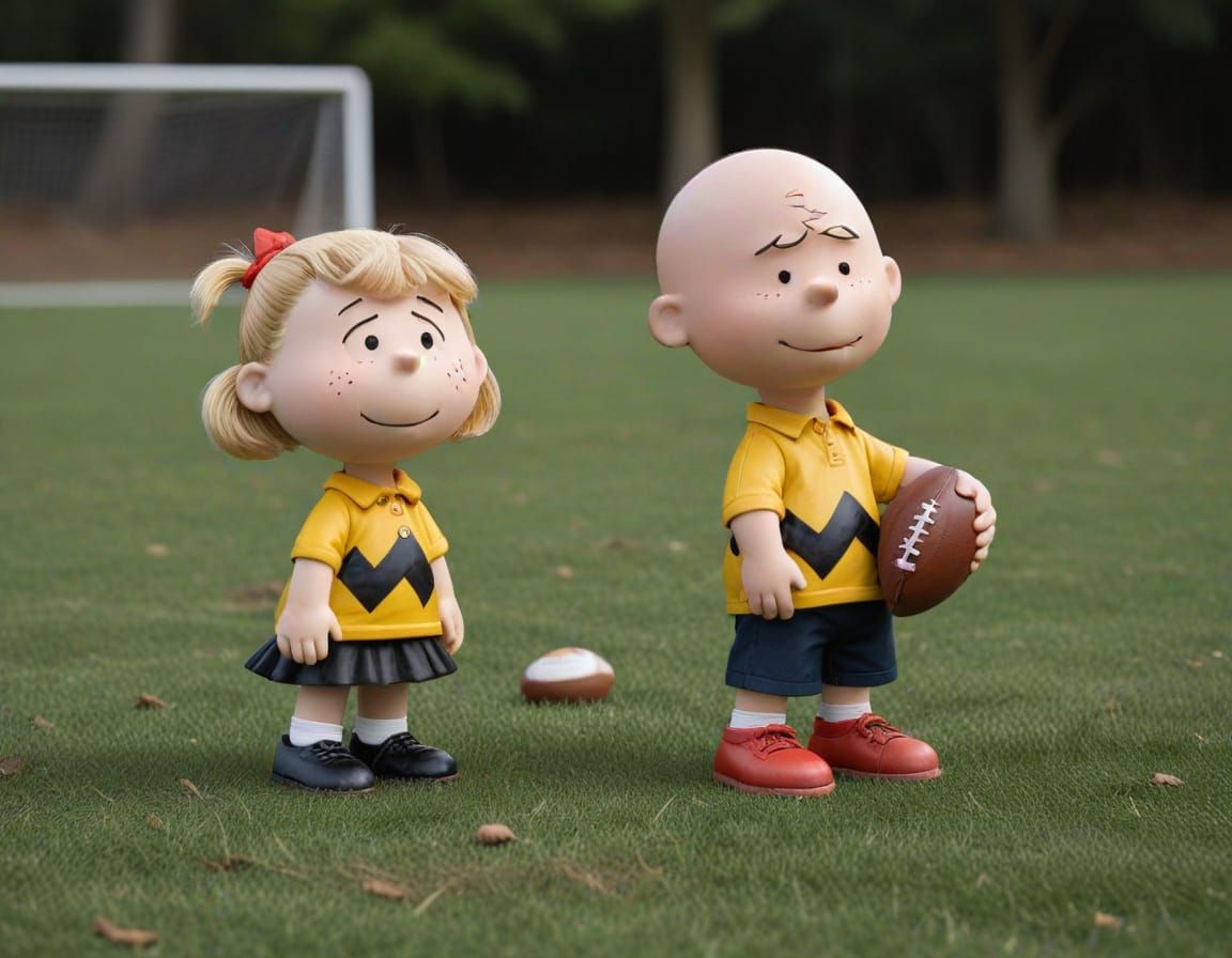 Charlie Brown and Lucy Play American Football