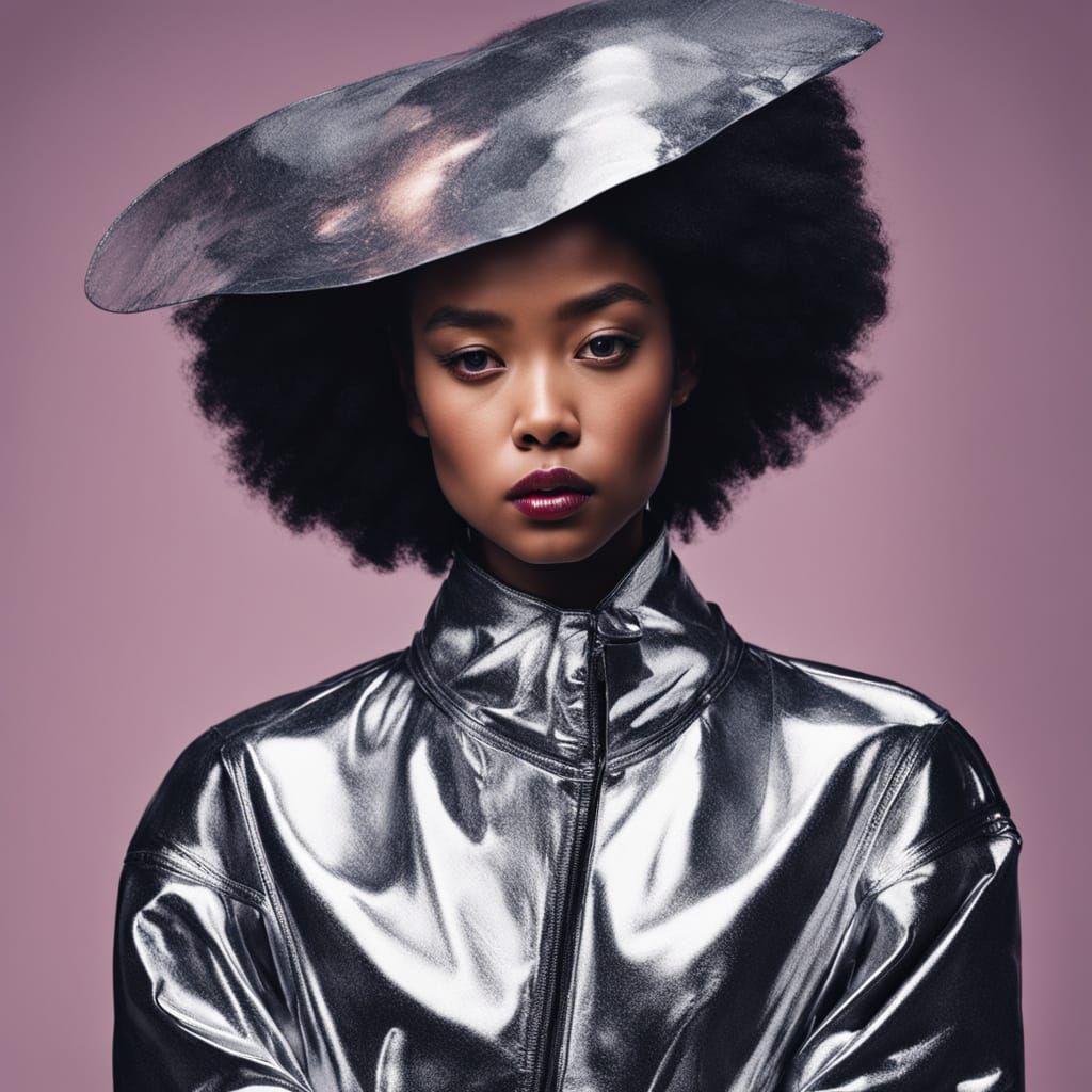 Diverse Models Showcase Innovative Tin Foil Fashion in High-...