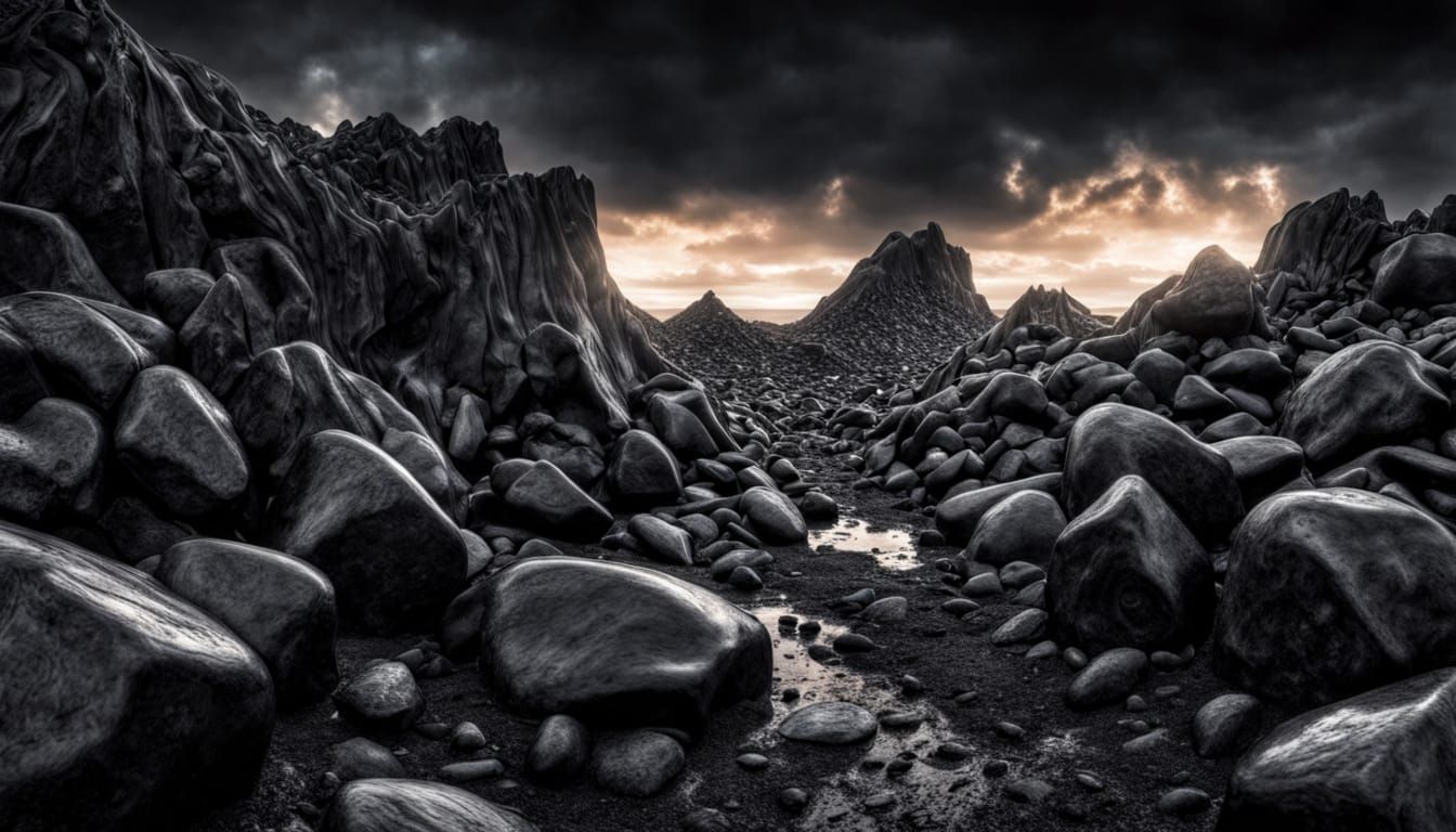 Obsidian Dreams: Hyper Realistic Cinematic Landscape