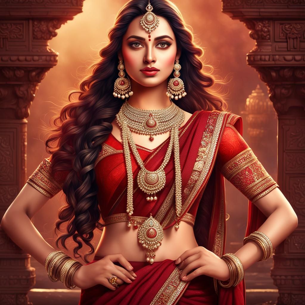 Beautiful Woman with Six Pack Abs in 3D Rendering