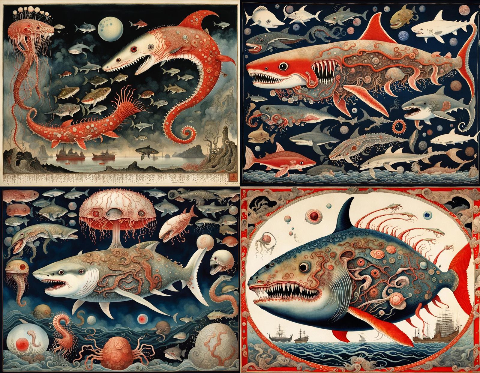 Horrific Hybrid Sea Monster in Deep Color