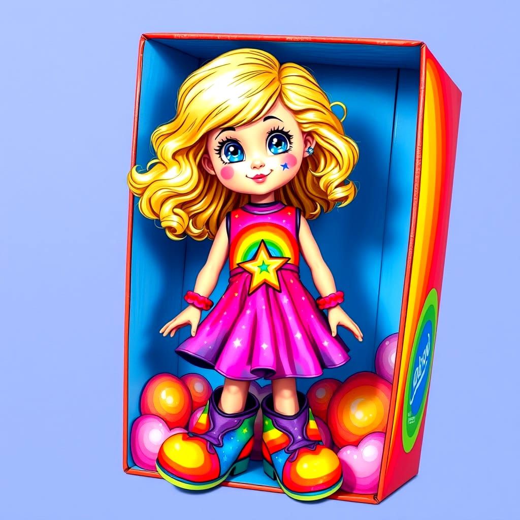 Rainbow Space Goddess Emerges from Cosmic Doll Box