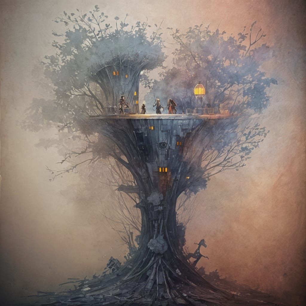 Techno Princess in Surreal Pointillist Space Art