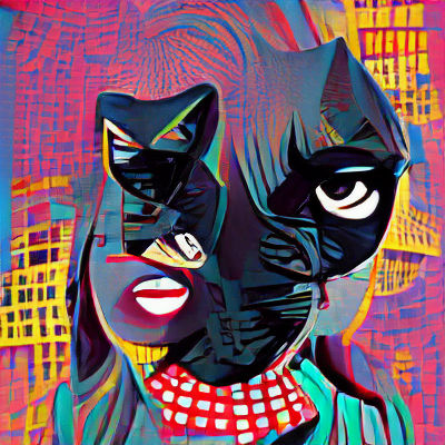 Black Cat Pop Art Digital Illustration