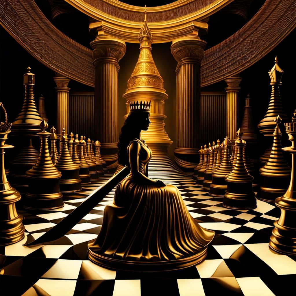 Surreal Chessboard Kingdom in Ultrahyperdetailed Digital Art