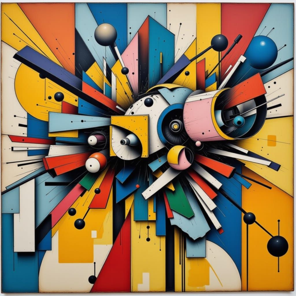 Vibrant Cubist Drone Art in Kaleidoscope Colours