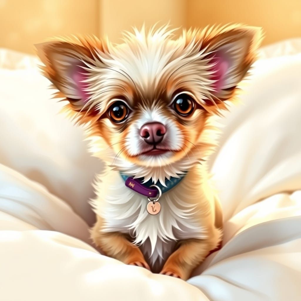 Whimsical Chihuahua Mix in Digital Watercolor
