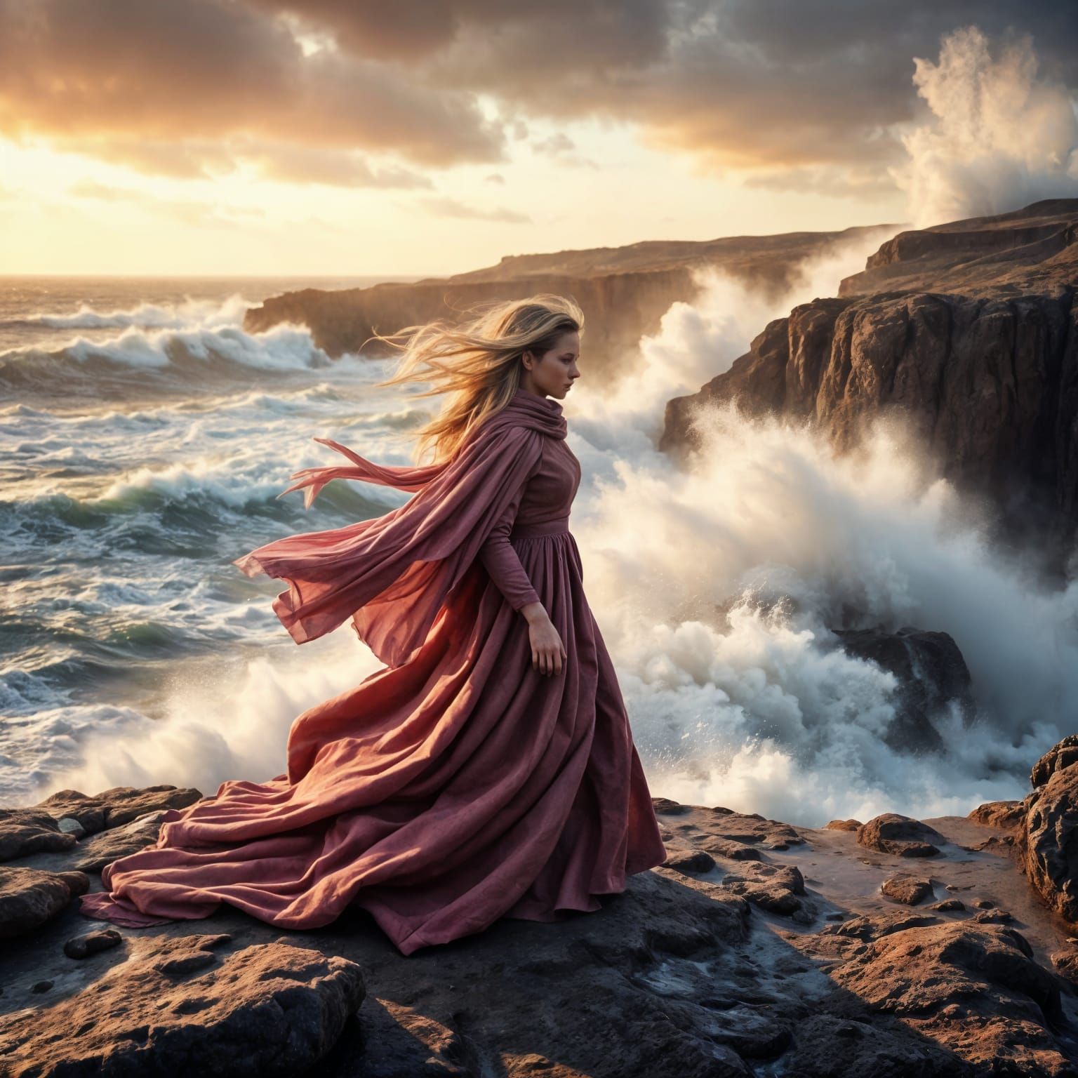 Hyperrealistic Cinematic Portrait in Pink Hues