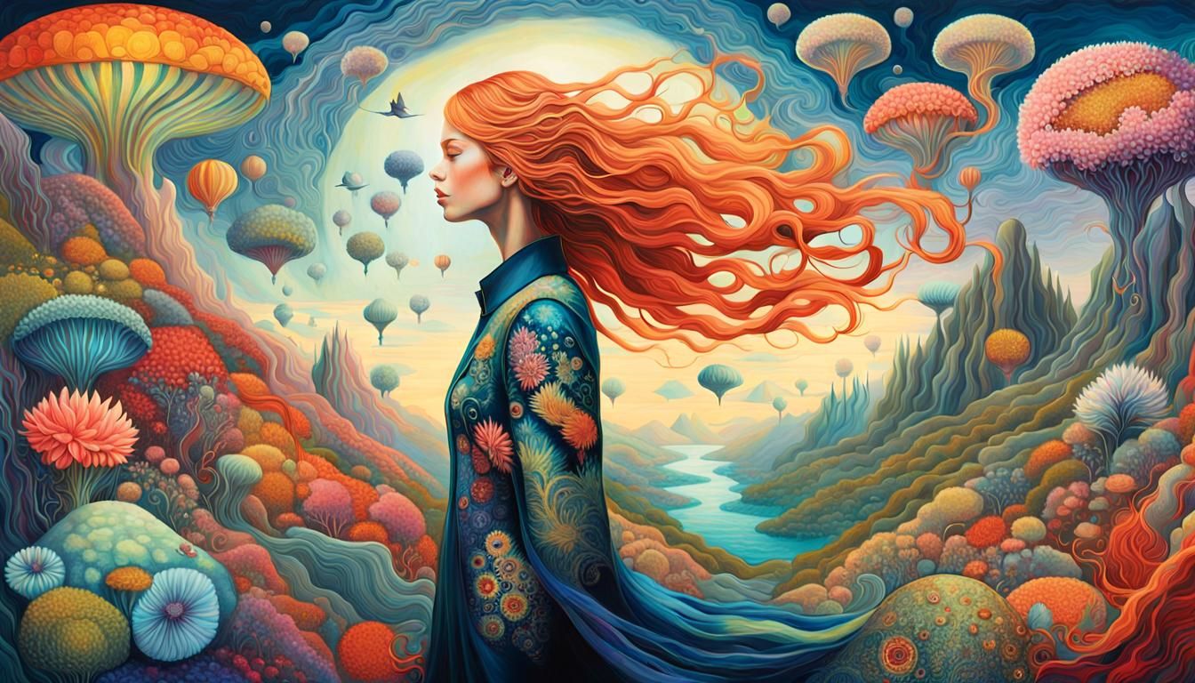 Fashion and Fantasy Blend in Surreal Artwork