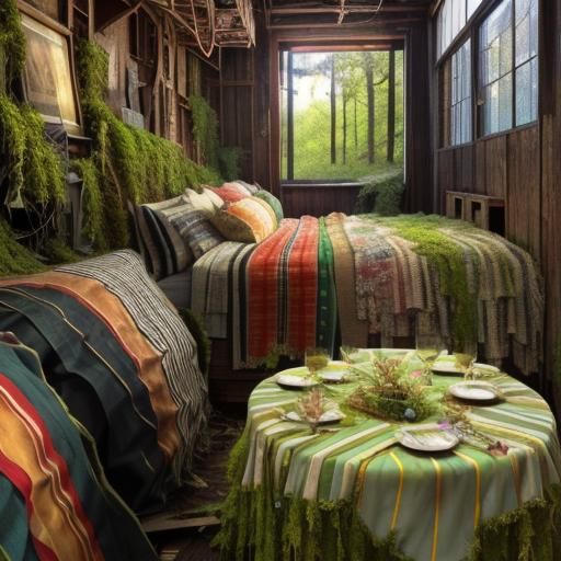 3D Mining Town with Patchwork Quilt Textures