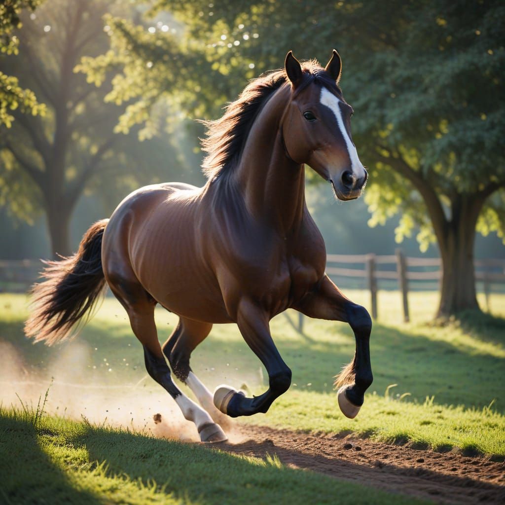 Racing Horse in Motion, Captured with Professional DSLR Equi...